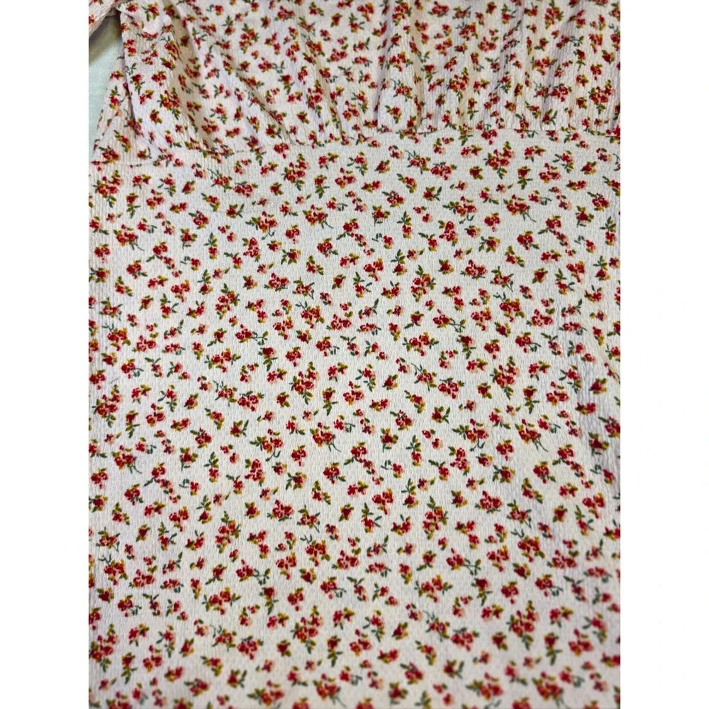 Art Class Girls XXL 16/18 Pink Floral Long Sleeve Textured Seersucker Dress